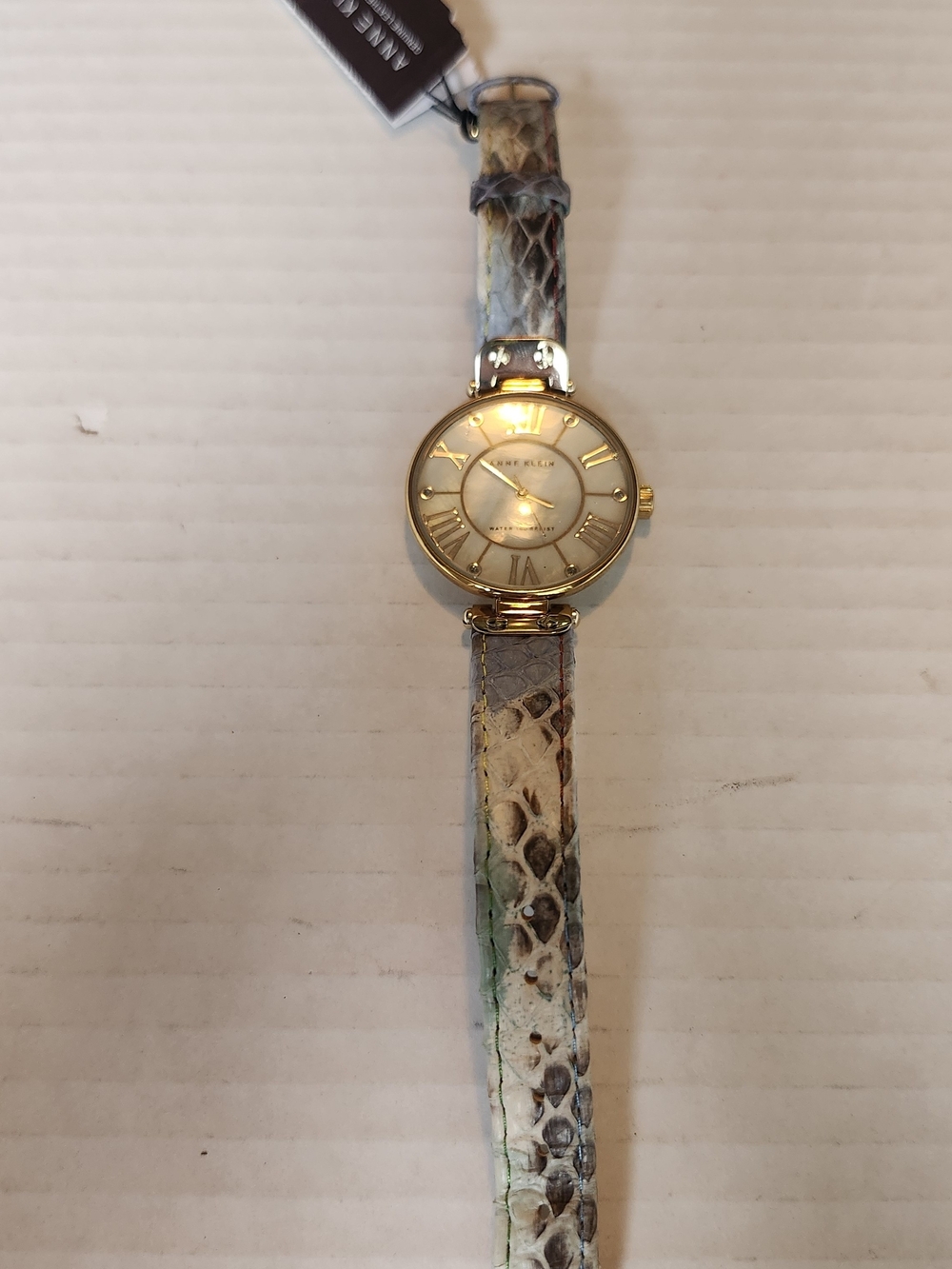 Anne Klein Women's Gold-tone Watch with MERMAID Snake-Embossed Strap - Picture 8 of 14